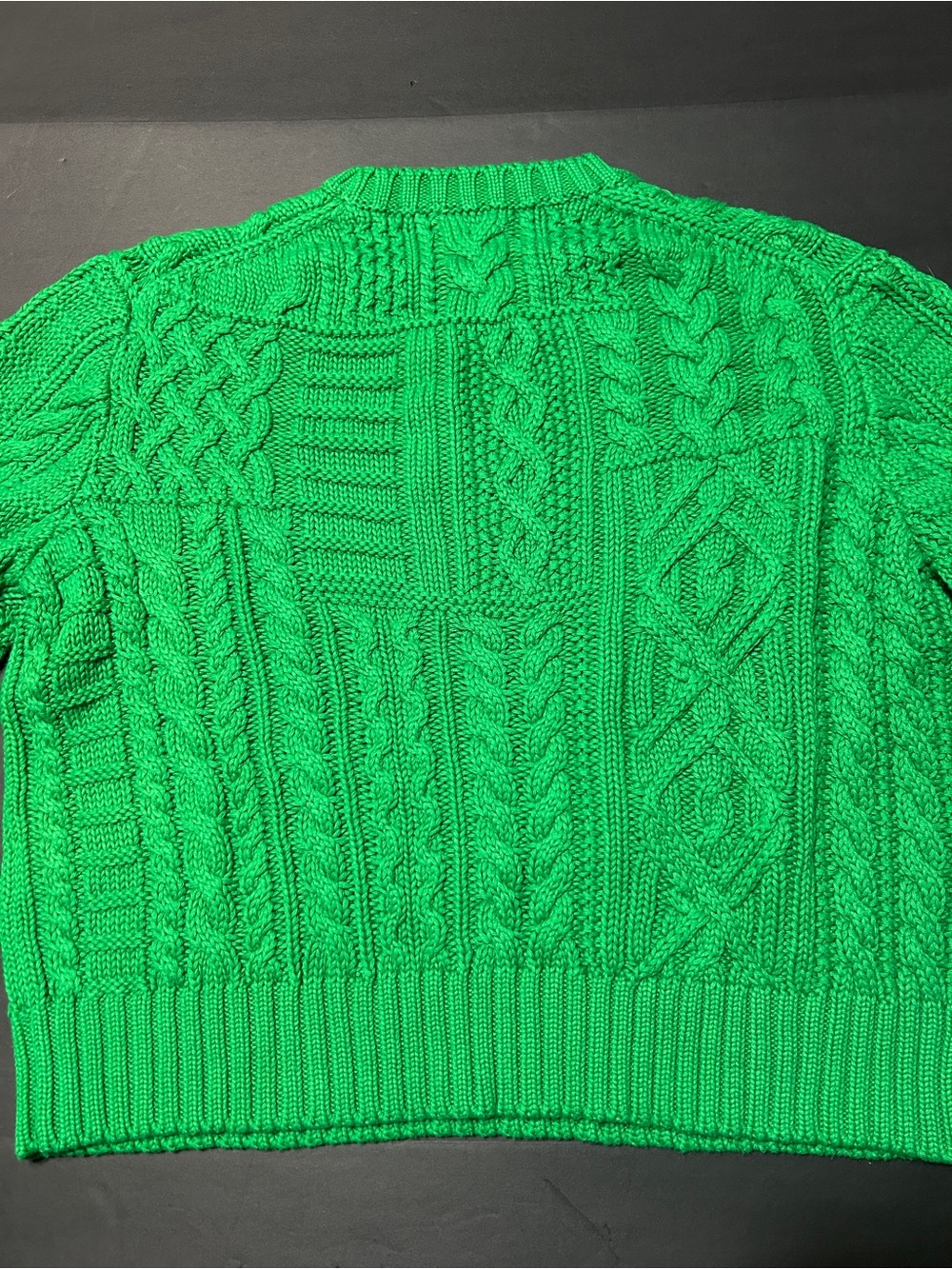 Vintage Polo by Ralph Lauren Green Cable Knit Crewneck with American Flag - Picture 16 of 16